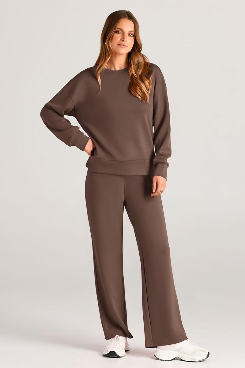 PRETTYGARDEN Store Womens 2 Piece Outfits 2026 Fall Long Sleeve Sweatshirt Wide Leg Pants Lounge Sets Winter Sweatsuits Tracksuit - Image 2